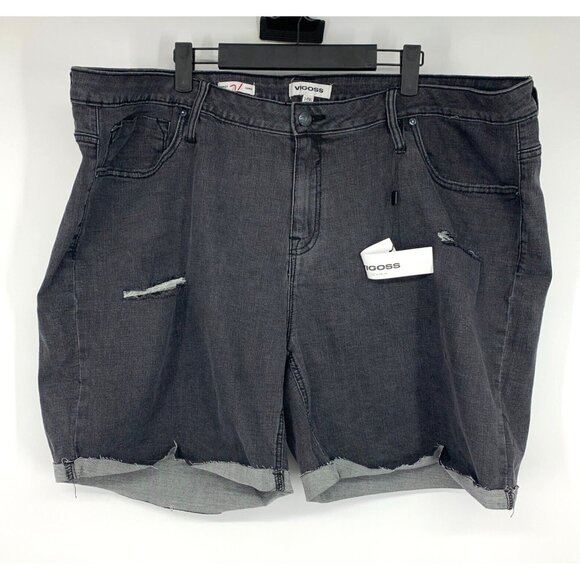 Vigoss Denim Shorts Gray Marley Mid Rise Fray Cuffed NWT - Picture 1 of 9